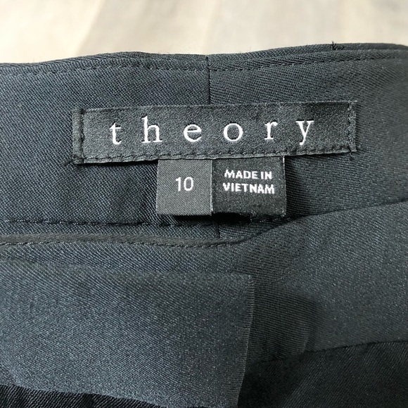 THEORY Women’s Straight Leg Pants Size 10 color black - Picture 3 of 4